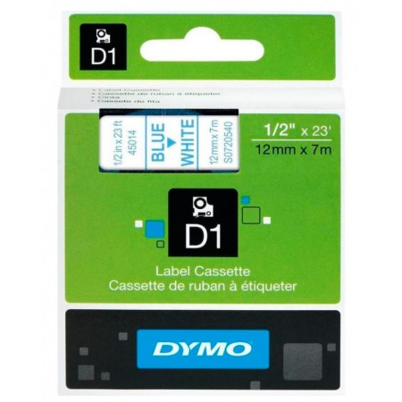 Картридж ленточный Dymo D1 S0720540 синий на белом 12x7 белый/синий для Dymo