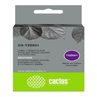 Картридж ленточный Cactus CS-TZE651 TZe-651 черный на желтом 24x8 черный для Brother 1010/1280/1280VP/2700VP Картридж ленточный Cactus CS-TZE651 TZe-651 черный на желтом 24x8 черный для Brother 1010/1280/1280VP/2700VP