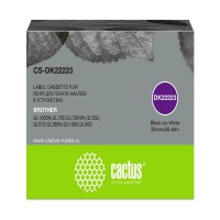 Картридж ленточный Cactus CS-DK22223 DK-22223 черный на белом 50x30.48 черный для Brother P-touch QL-500, QL-550, QL-700, QL-800