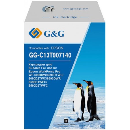 Картридж струйный G&G GG-C13T907140 черный (270мл) для Epson WorkForce Pro WF-6090DW/6090DTWC/6090D2TWC/6590DWF