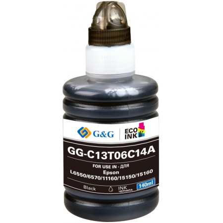 Чернила G&G GG-C13T06C14A №112 черный пигментный 140мл для Epson L6550/6570/11160/15150/15160