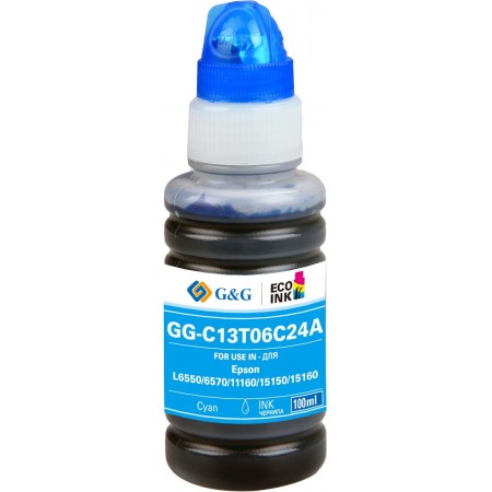 Чернила G&G GG-C13T06C24A №112 голубой 100мл для Epson L6550/6570/11160/15150/15160