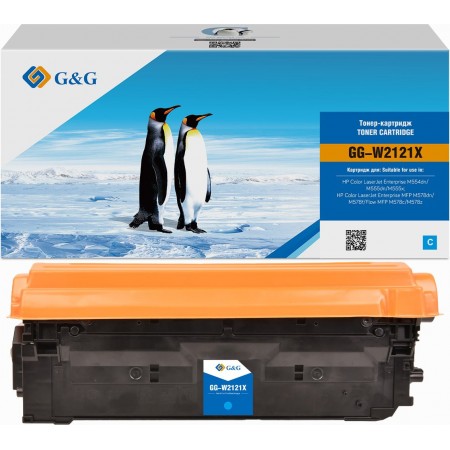 Картридж лазерный G&G 212X GG-W2121X голубой (10000стр.) для HP Color LJ M554/M555/578 Enterprise