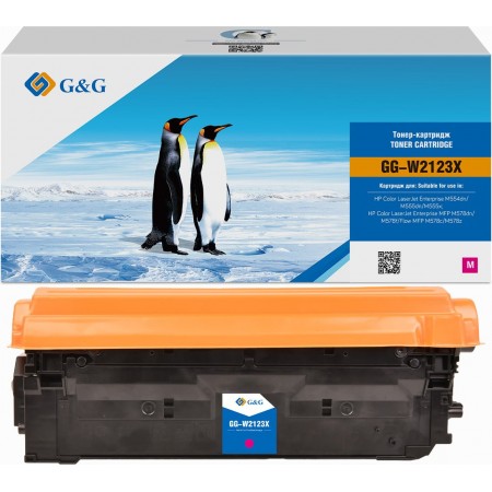 Картридж лазерный G&G 212X GG-W2123X пурпурный (10000стр.) для HP Color LJ M554/M555/578 Enterprise