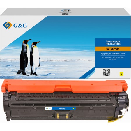 Картридж лазерный G&G GG-CE742A желтый (7300стр.) для HP LJ CP5220/CP5221/CP5223/CP5225