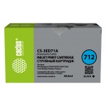 Картридж струйный Cactus CS-3ED71A 712 черный (80мл) для HP DJ T230/T630/T650