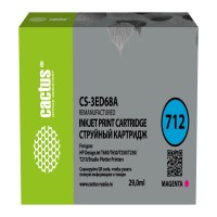 Картридж струйный Cactus CS-3ED68A 712 пурпурный (29мл) для HP DJ T230/T630/T650 Картридж струйный Cactus CS-3ED68A 712 пурпурный (29мл) для HP DJ T230/T630/T650