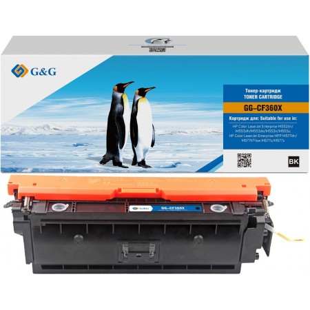 Картридж лазерный G&G GG-CF360X черный (12500стр.) для HP CLJ M553N/M553DN/M553X/M577C/M577Z/M577F/M577DN