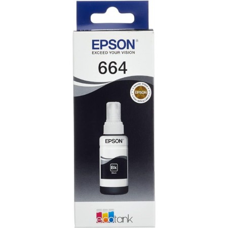 Чернила Epson 664 C13T664198 (аналог C13T66414A) черный 70мл для Epson L100