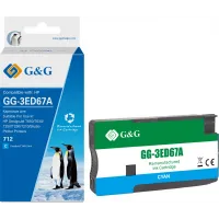 Картридж струйный G&G GG-3ED67A 712 голубой (29мл) для HP DesignJet T650/T630/T250/T230/T210/Studio Plotter Printers