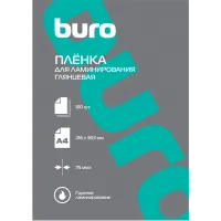 Пленка для ламинирования Buro 75мкм A4 (100шт) глянцевая 216x303мм