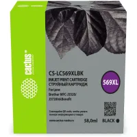 Картридж струйный Cactus CS-LC569XLBK 569XL черный (58мл) для Brother MFC-J3520/J3720InkBenefit Картридж струйный Cactus CS-LC569XLBK 569XL черный (58мл) для Brother MFC-J3520/J3720InkBenefit