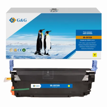 Картридж лазерный G&G GG-C9732A C9732A желтый (12000стр.) для HP CLJ 5500/5500n/5500dn/5500hdn/5500dtn/5550/5550n/5550dtn/5550hdn