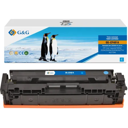 Картридж лазерный G&G GG-CF401A CF401A голубой (1400стр.) для HP CLJ M252/252N/252DN/252DW/M277n/M277DW