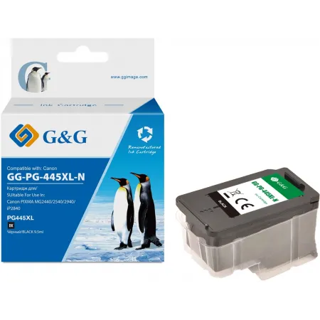 Картридж струйный G&G GG-PG-445XL-N PG-445 черный (15мл) для Canon PIXMA MG3040/2545S/2440/2940/2540/2540S;iP2840;MX494;TS204/3140/3440;TR4540/3340/4640