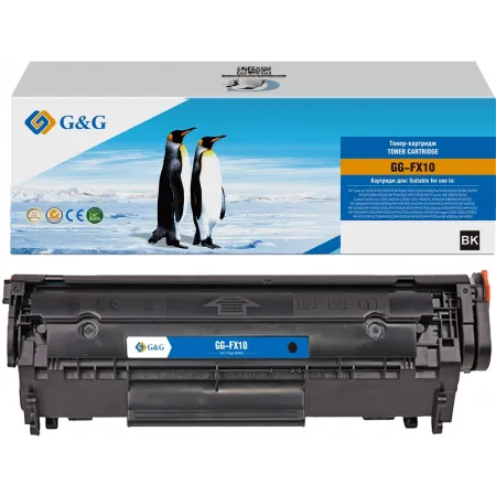 Картридж лазерный G&G GG-FX10 Q2612A/FX9/FX10 черный (2000стр.) для HP LJ 1010/1012/1015/1018/1020/1022/1022n/1022nw/3015/3020/3030/3050/3052/3055/M1005 MFP/M1300 MFP/1319f MFP