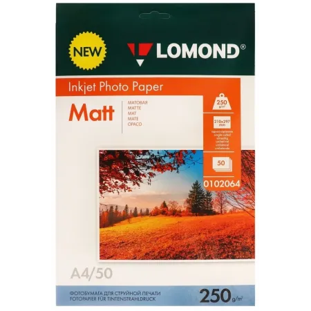 Фотобумага Lomond 0102064 A4/250г/м2/50л./белый матовое для струйной печати