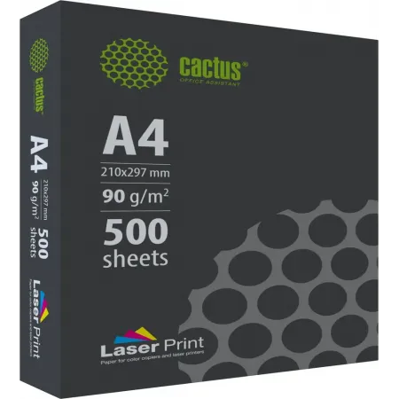 Бумага Cactus CS-LPA490500 A4/90г/м2/500л./белый CIE170% для лазерной печати