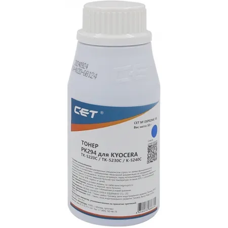 Тонер Cet PK294 OSP0294C-50 голубой бутылка 50гр. для принтера KYOCERA ECOSYS M5521cdn/M5526cdw/M6630cidn/P5021cdn/P5026cdn/P6230cdn Тонер Cet PK294 OSP0294C-50 голубой бутылка 50гр. для принтера KYOCERA ECOSYS M5521cdn/M5526cdw/M6630cidn/P5021cdn/P5026cdn/P6230cdn