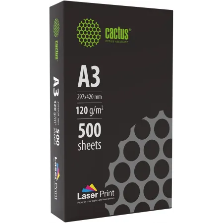 Бумага Cactus CS-LPA3120500 A3/120г/м2/500л./белый CIE170% для лазерной печати