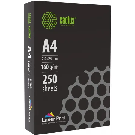 Бумага Cactus CS-LPA4160250 A4/160г/м2/250л./белый CIE170% для лазерной печати