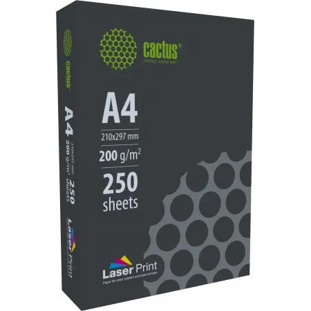 Бумага Cactus CS-LPA4200250 A4/200г/м2/250л./белый CIE170% для лазерной печати