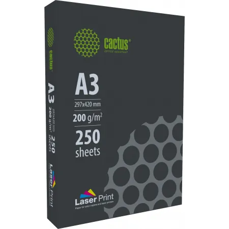 Бумага Cactus CS-LPA3200250 A3/200г/м2/250л./белый CIE170% для лазерной печати