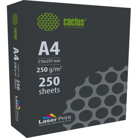 Бумага Cactus CS-LPA4250250 A4/250г/м2/250л./белый CIE170% для лазерной печати