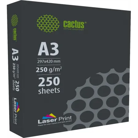 Бумага Cactus CS-LPA3250250 A3/250г/м2/250л./белый CIE170% для лазерной печати