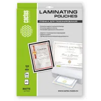 Пленка для ламинирования Cactus 100мкм A4 (25шт) матовая 216x303мм CS-LPMА410025