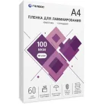 Пленка для ламинирования Heleos 100мкм A4 (60шт) глянцевая 216x303мм LPA4-100-60