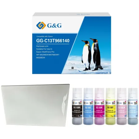 Чернила G&G GG-108-260g-4X6-20 черный/голубой/пурпурный/желтый/светло-голубой/светло-пурпурный набор 6x70мл для Epson Ecotank L8050/L18050 Чернила G&G GG-108-260g-4X6-20 черный/голубой/пурпурный/желтый/светло-голубой/светло-пурпурный набор 6x70мл для Epson Ecotank L8050/L18050