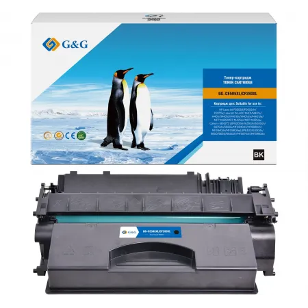 Картридж лазерный G&G GG-CE505XL/CF280XL CE505X/CF280X черный (13000стр.) для HP LaserJet P2055d/P2055dn/P2055x; LaserJet Pro 400 M401/M401a/M401n/M401d/M401dn/M401dne/M401dw/MFP M425/MFP M425dn/MFP M425dw с чипом