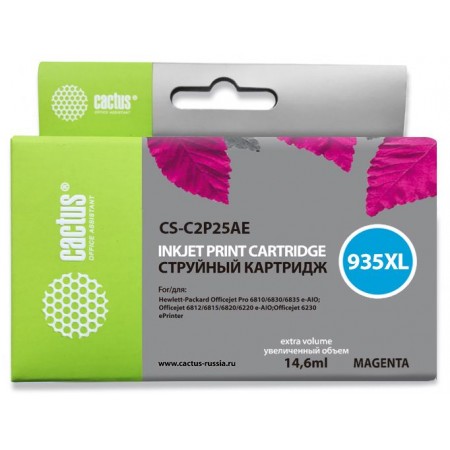 Картридж струйный Cactus CS-C2P25AE №935XL пурпурный (14.6мл) для HP DJ Pro 6230/6830