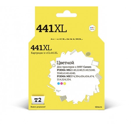 Картридж струйный T2 IC-CCL441XL CL-441 XL CL-441 XL многоцветный для Canon MG2140/3140/3540/MX394/434/474 Картридж струйный T2 IC-CCL441XL CL-441 XL CL-441 XL многоцветный для Canon MG2140/3140/3540/MX394/434/474