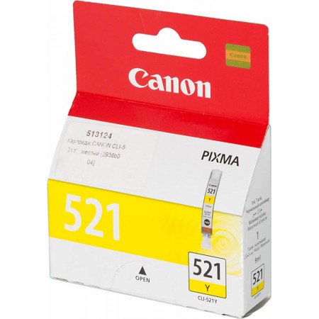 Картридж струйный Canon CLI-521Y 2936B004/001 желтый для Canon PIXMA iP3600, iP4600, iP4700, MP540, MP550, MP560, MP620, MP630, MP640, MP980, MP990, MX860, MX870 [2936B001, CLI521Y, CLI-521-Y]