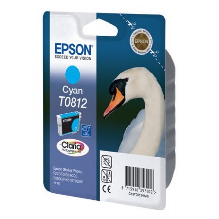 Картридж струйный Epson T0812 C13T11124A10 голубой (480стр.) (11.1мл) для Epson R270/290/RX590