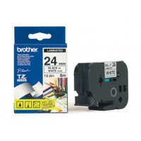 Картридж ленточный Brother TZE251 черный на белом 24x8 для Brother P-Touch