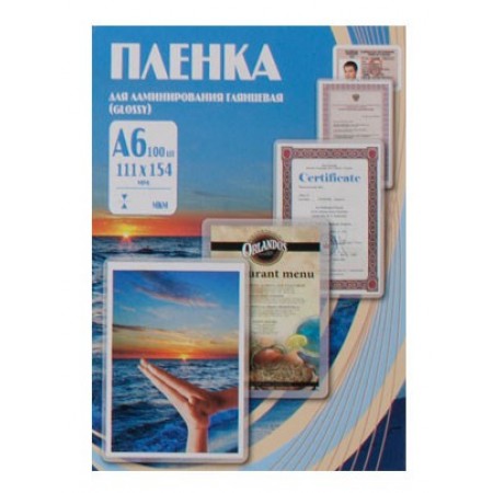 Пленка для ламинирования Office Kit 80мкм A6 (100шт) глянцевая PLP111*154/80