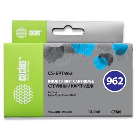 Картридж струйный Cactus CS-EPT962 T0962 голубой (13мл) для Epson Stylus Photo R2880