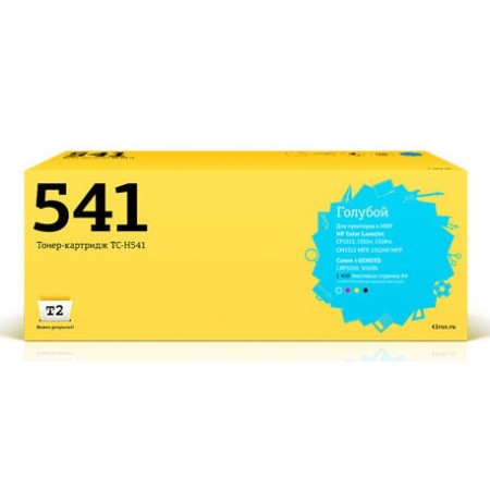 Картридж лазерный T2 CB541A TC-H541 CB541A голубой (1400стр.) для HP LJ CM1312/1312nf/1215/1515n/1518ni Canon LBP5050/5050N