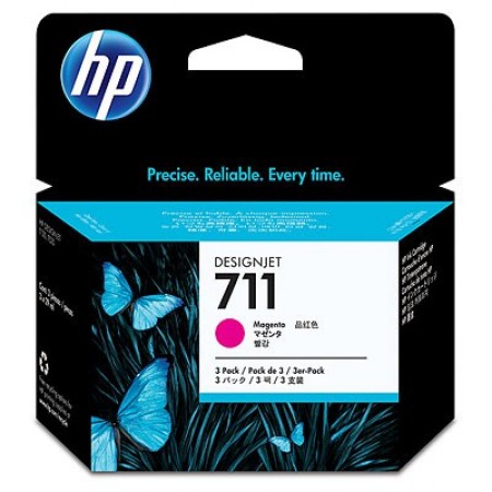 Картридж струйный HP 711 CZ135A пурпурный тройная упак. для HP DJ T120/T520