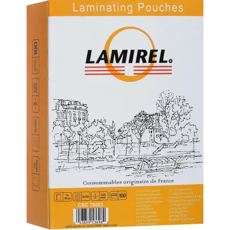 Пленка для ламинирования Fellowes 125мкм A7 (100шт) глянцевая 105x75мм Lamirel (LA-78663)