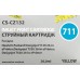 Картридж струйный Cactus CS-CZ132 №711 желтый (26мл) для HP DJ T120/T520/530