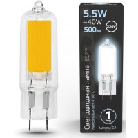 Лампа светодиодная Gauss G4 5.5Вт цок.:G4 капсул. 220B 4100K св.свеч.бел.нейт. (упак.:1шт) (107807205)