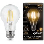 Лампа филам. Gauss Filament A60 10Вт цок.:E27 груша 220B 2700K св.свеч.бел.теп. (упак.:1шт) (102802110)