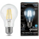 Лампа филам. Gauss Filament A60 10Вт цок.:E27 груша 220B 4100K св.свеч.бел.нейт. (упак.:1шт) (102802210)