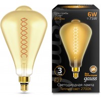 Лампа филам. Gauss Filament Vintage 6Вт цок.:E27 эдисон 220B 2700K св.свеч.бел.теп. (упак.:1шт) (157802118)