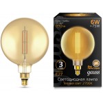 Лампа светодиодная Gauss Filament Vintage 6Вт цок.:E27 шар 220B 2700K св.свеч.бел.теп. (упак.:1шт) (154802118)