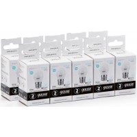 Лампа светодиодная Gauss Elementary 10Вт цок.:E27 шар 220B 4100K св.свеч.бел.нейт. (упак.:10шт) (53220)